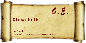 Olexa Erik névjegykártya